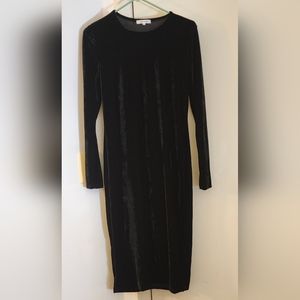 ANTISTAR velvet long sleeve midi dress